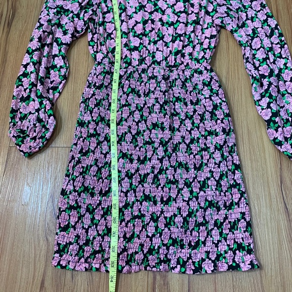 Zara Floral Print Elastic Skirt Long-sleeve Dress - Picture 11 of 14